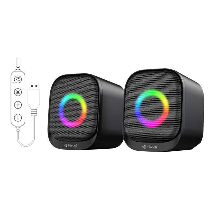 Kisonli X29 Double Speakers Blue Tooth, 5 in 1 Speaker with USB/BT/MIC/earphone Jack/rgb Light